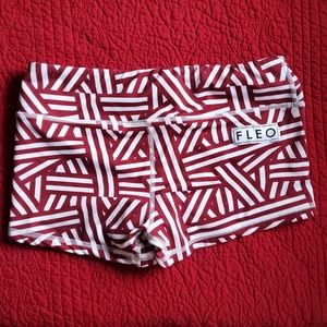 FLEO original maroon linear shorts